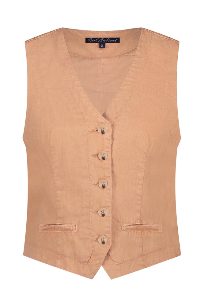 WAISTCOAT COTTON LINEN SRB4506 COPPERTAN